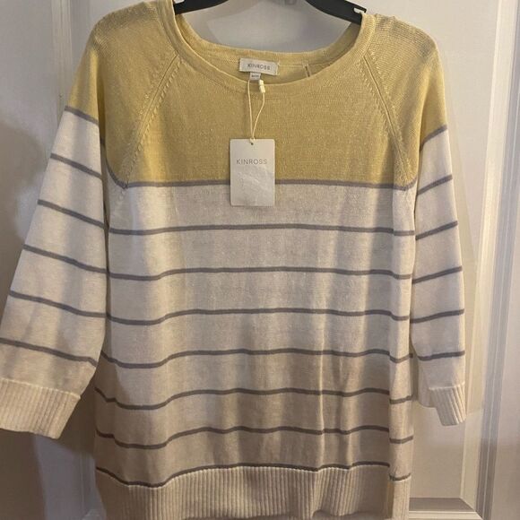 NWT Kinross Striped Sweater Sz M - Picture 1 of 4